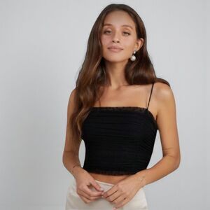 NEW Backyard Roses Black Cami Tank Top Women's Size M XXL Spaghetti Strap Lace